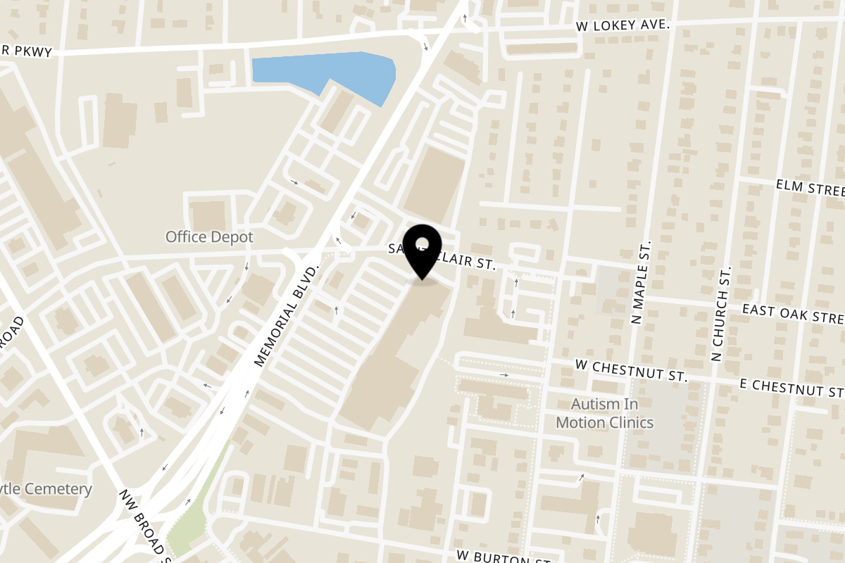 Map showing the location of Clayoven Indian Cuisine on 710 Memorial Blvd #220 in Murfreesboro